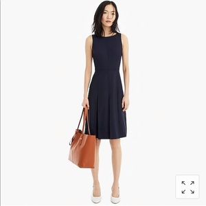 J. Crew navy pleated dress